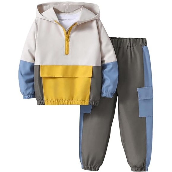 Unisex Colorblock Hoodie and Jogger Set - Picture 1 of 7